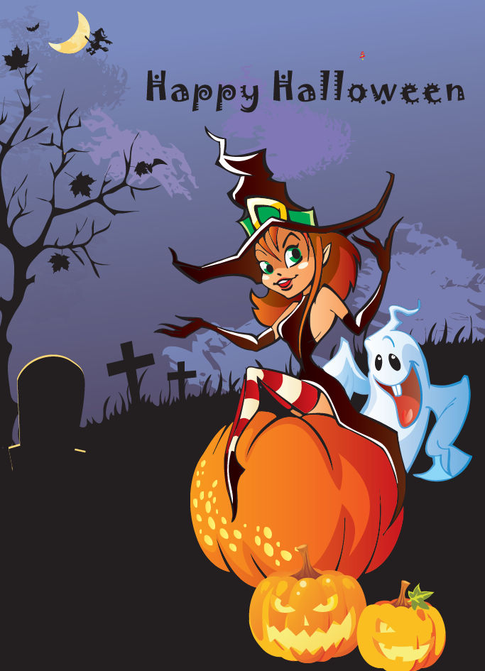 free vector Halloween Theme Design Vector Illustration
